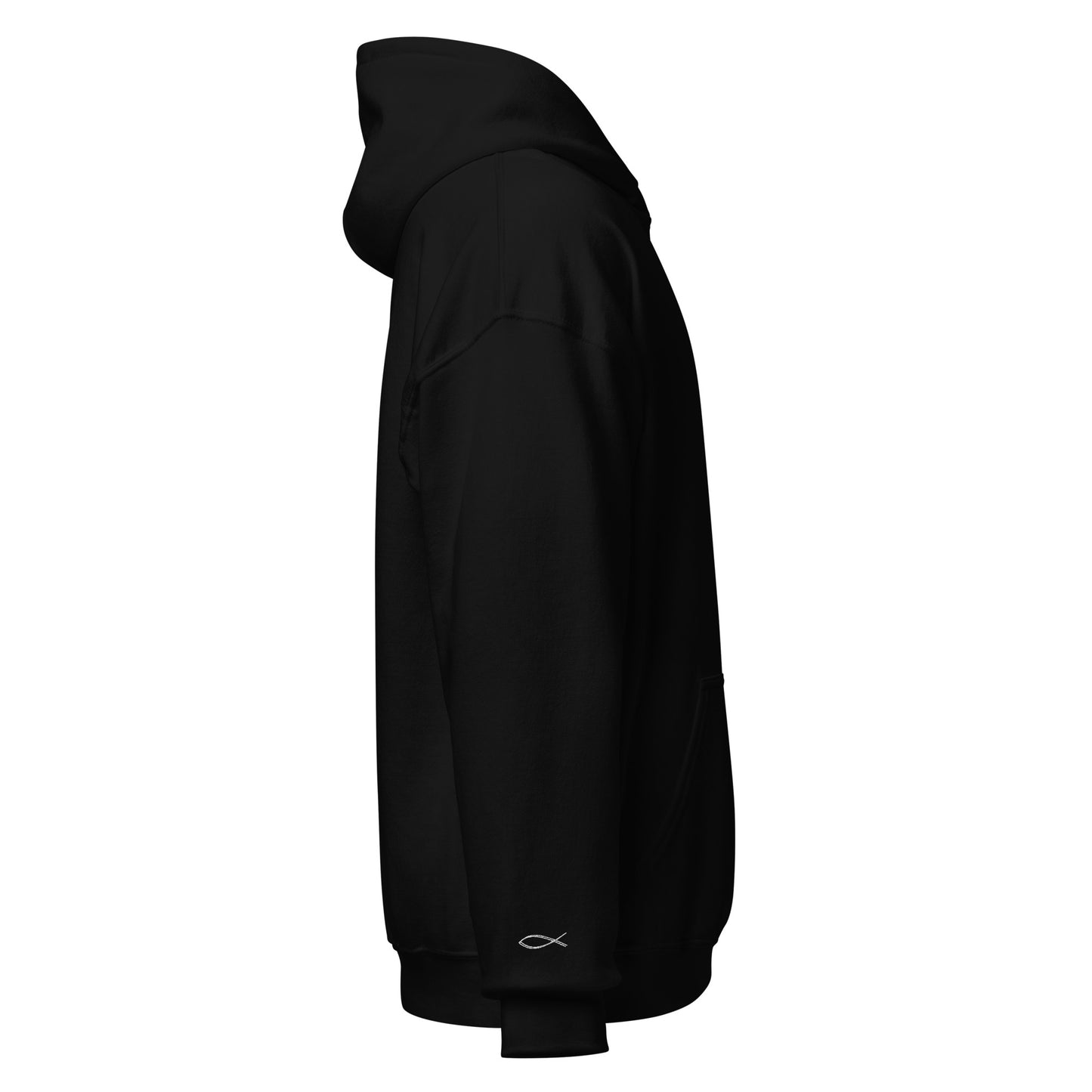 Sweat à capuche noir unisexe brodé ECCLESIA