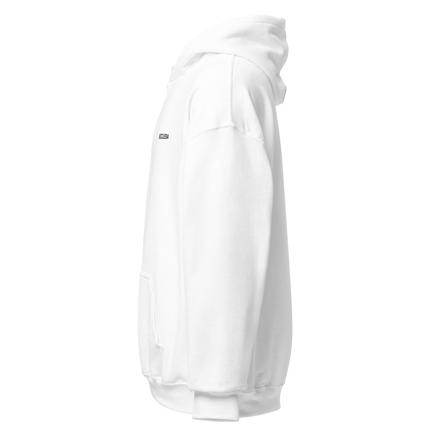 Sweat à capuche blanc unisexe brodé ECCLESIA