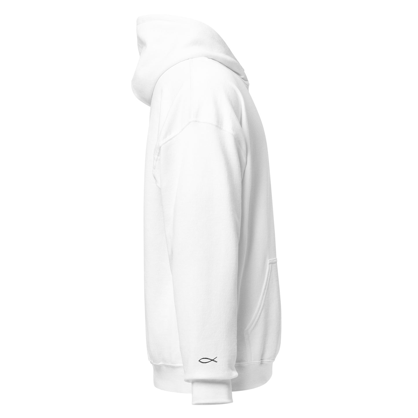 Sweat à capuche blanc unisexe brodé ECCLESIA