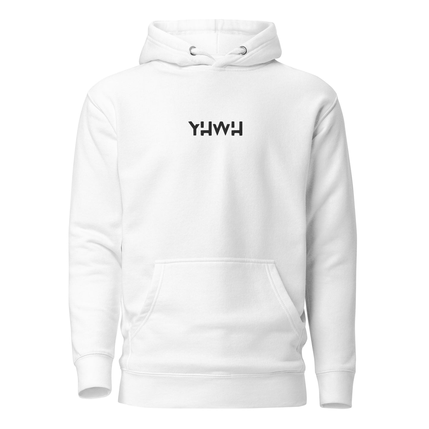 Sweat à capuche blanc unisexe brodé YHWH