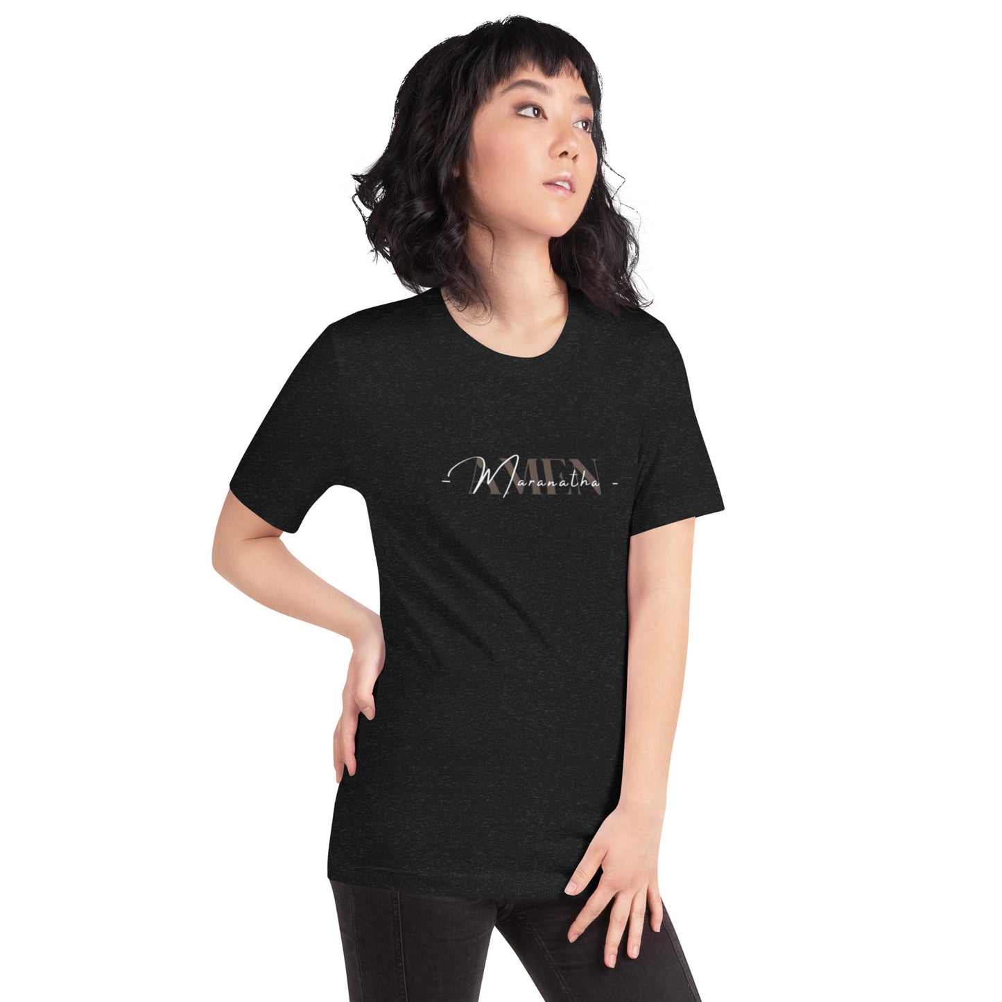 T-shirt noir 100% coton unisexe Maranatha