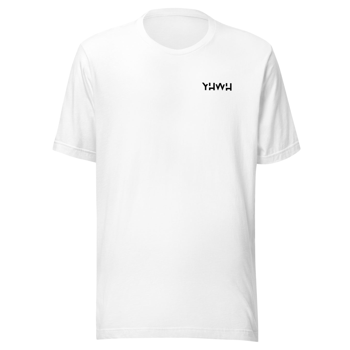T-shirt blanc 100 % coton unisexe brodé YHWH