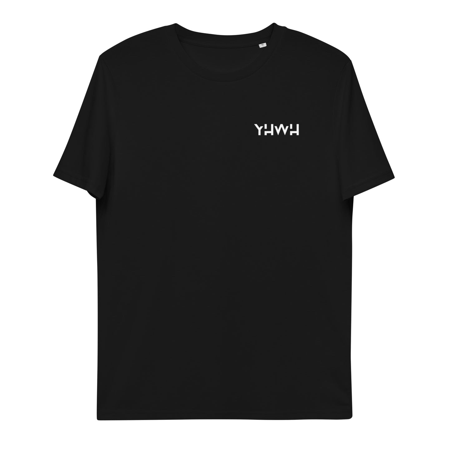 T-shirt noir 100% coton unisexe brodé YHWH